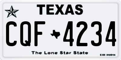 TX license plate CQF4234