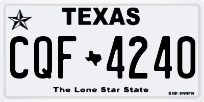 TX license plate CQF4240