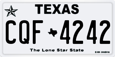 TX license plate CQF4242