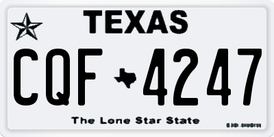 TX license plate CQF4247