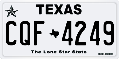 TX license plate CQF4249