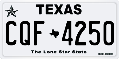 TX license plate CQF4250