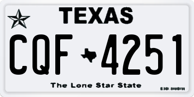 TX license plate CQF4251