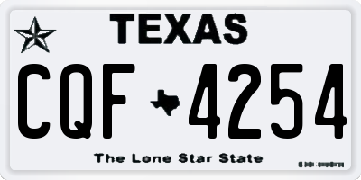 TX license plate CQF4254