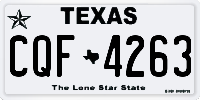 TX license plate CQF4263