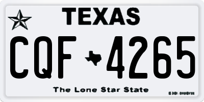 TX license plate CQF4265
