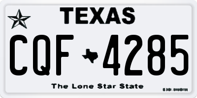 TX license plate CQF4285