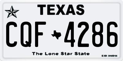 TX license plate CQF4286