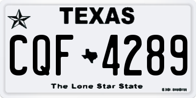 TX license plate CQF4289