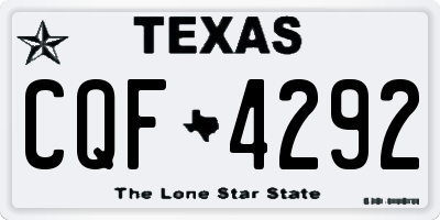 TX license plate CQF4292