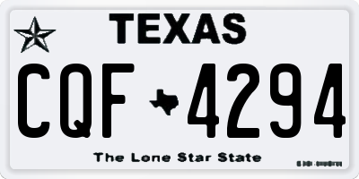 TX license plate CQF4294