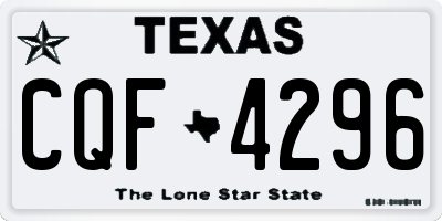 TX license plate CQF4296