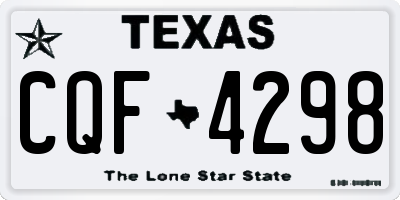 TX license plate CQF4298