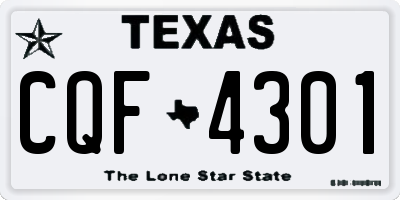 TX license plate CQF4301