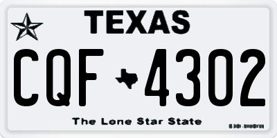 TX license plate CQF4302