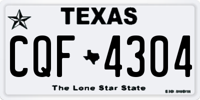 TX license plate CQF4304