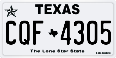 TX license plate CQF4305