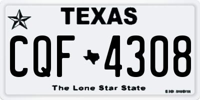 TX license plate CQF4308