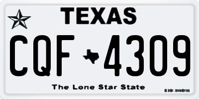 TX license plate CQF4309