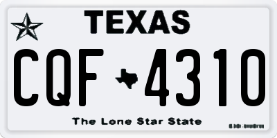 TX license plate CQF4310