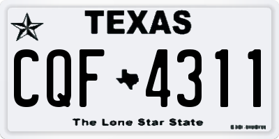 TX license plate CQF4311