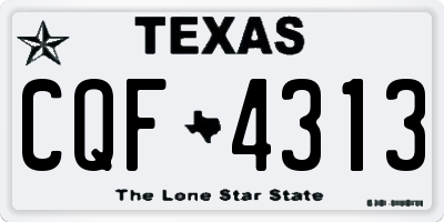 TX license plate CQF4313