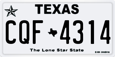 TX license plate CQF4314