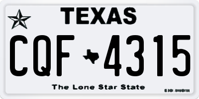 TX license plate CQF4315