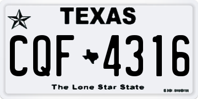TX license plate CQF4316