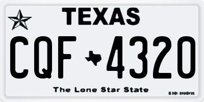 TX license plate CQF4320