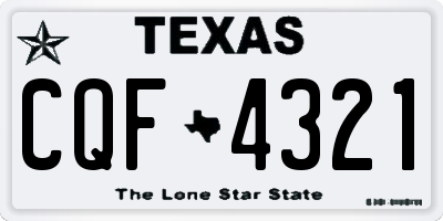 TX license plate CQF4321