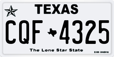 TX license plate CQF4325