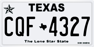 TX license plate CQF4327