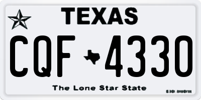TX license plate CQF4330