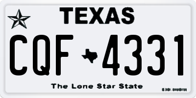 TX license plate CQF4331