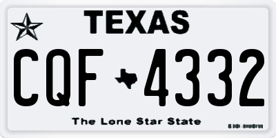 TX license plate CQF4332