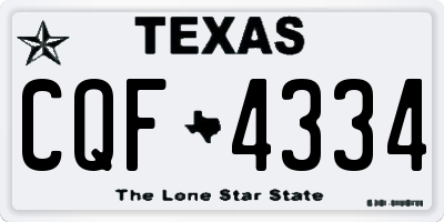 TX license plate CQF4334