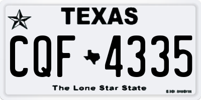 TX license plate CQF4335