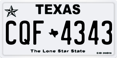 TX license plate CQF4343