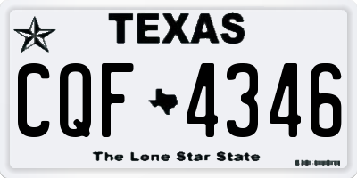 TX license plate CQF4346