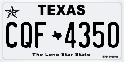 TX license plate CQF4350