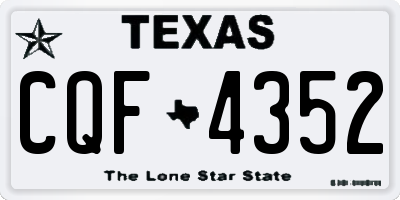 TX license plate CQF4352