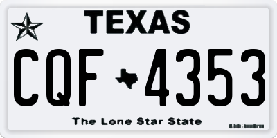 TX license plate CQF4353