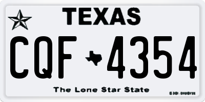 TX license plate CQF4354