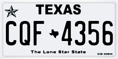 TX license plate CQF4356