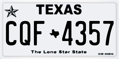 TX license plate CQF4357