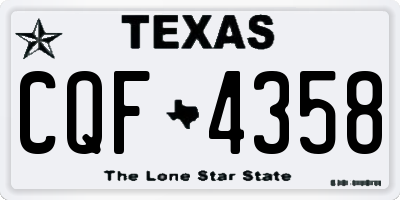 TX license plate CQF4358