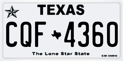 TX license plate CQF4360