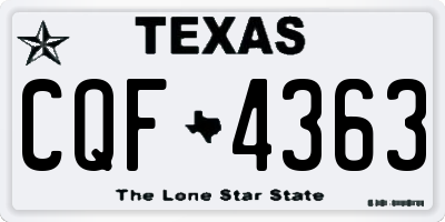 TX license plate CQF4363