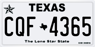 TX license plate CQF4365